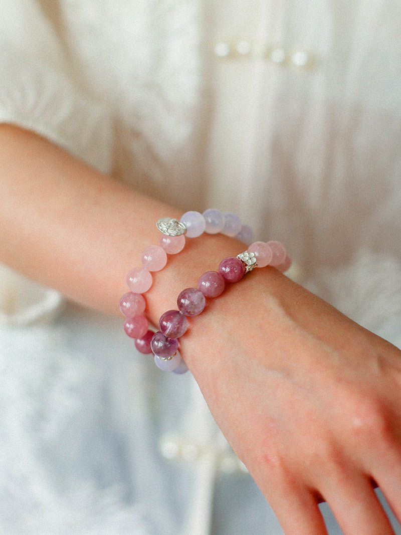 Dream Energy Crystal Bracelet - Peach Blossom Charm Bracelet - floysun