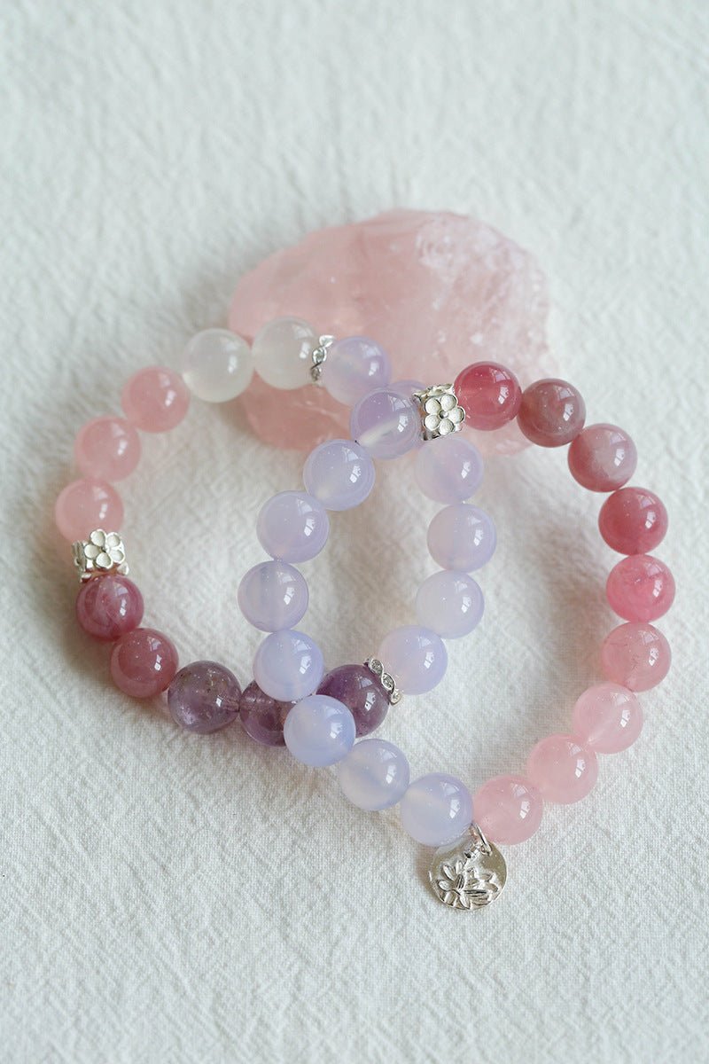 Dream Energy Crystal Bracelet - Peach Blossom Charm Bracelet - floysun