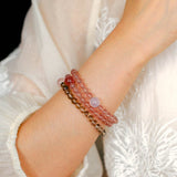 Dream Energy Crystal Bracelet - Triple - Layer Rose Quartz Mix - floysun