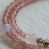 Dream Energy Crystal Bracelet - Triple - Layer Rose Quartz Mix - floysun