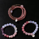 Dream Energy Crystal Bracelet - Triple - Layer Rose Quartz Mix - floysun