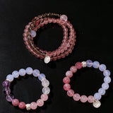 Dream Energy Crystal Bracelet - Triple - Layer Rose Quartz Mix - floysun