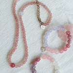 Dream Energy Crystal Bracelet - Triple - Layer Rose Quartz Mix - floysun