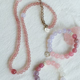 Dream Energy Crystal Bracelet - Triple - Layer Rose Quartz Mix - floysun