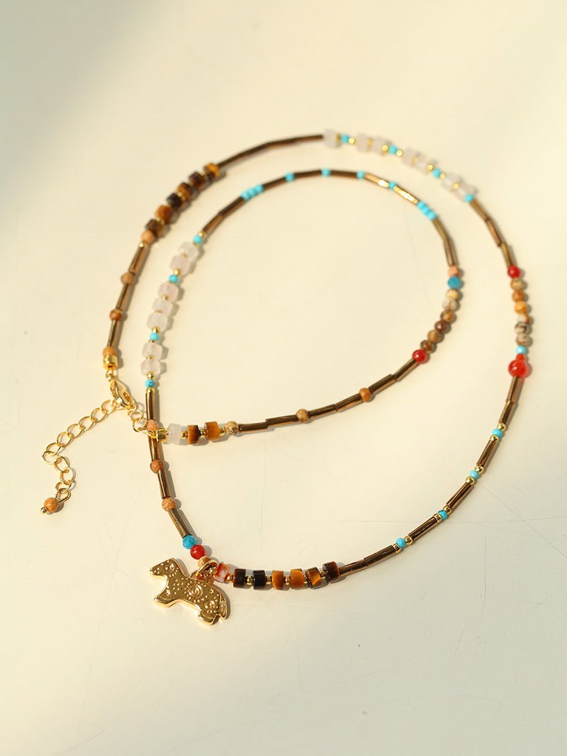 Dream Island Carousel Pony Beaded Necklace - floysun