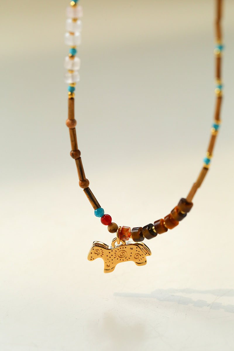 Dream Island Carousel Pony Beaded Necklace - floysun