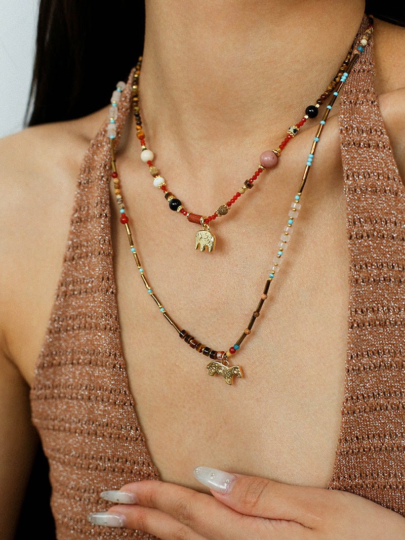 Dream Island Carousel Pony Beaded Necklace - floysun