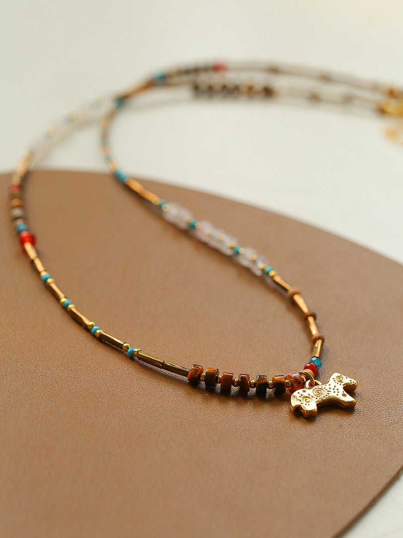 Dream Island Carousel Pony Beaded Necklace - floysun