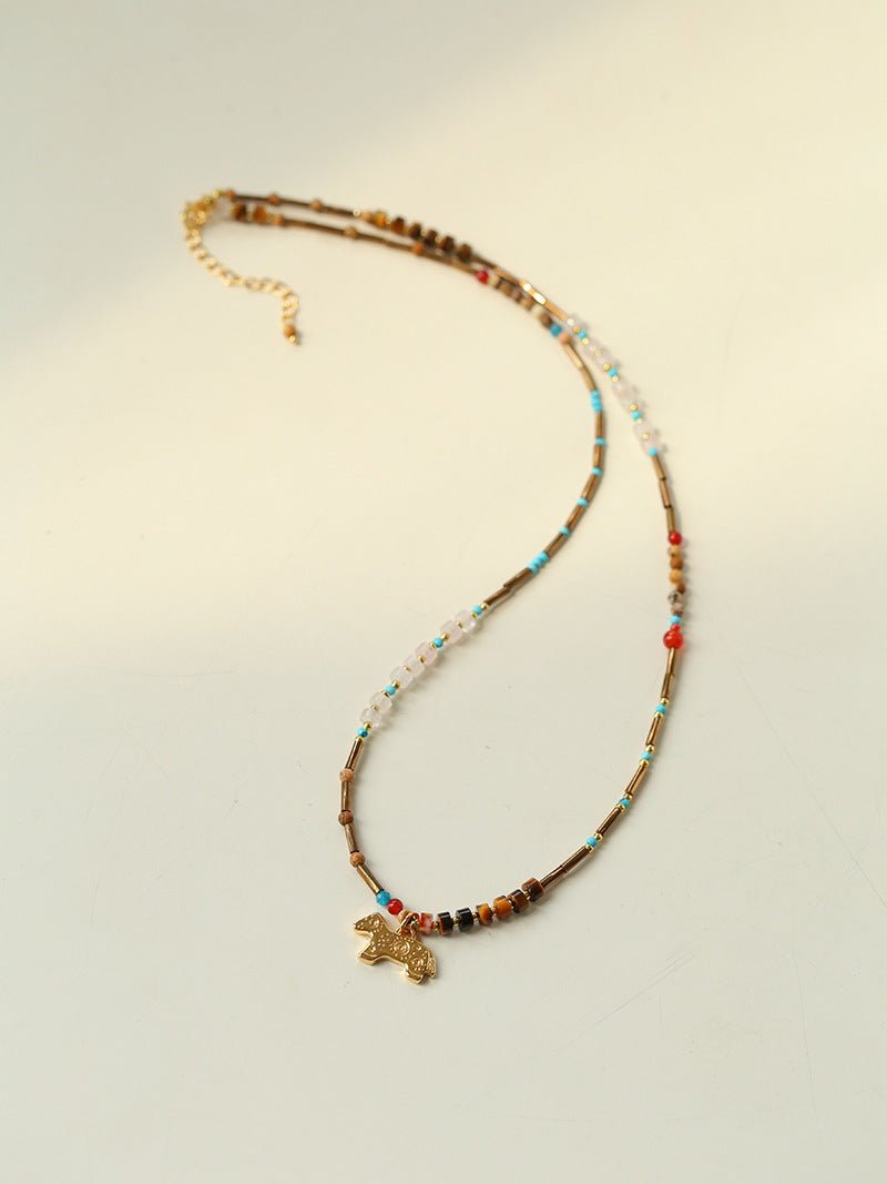 Dream Island Carousel Pony Beaded Necklace - floysun