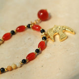 Dream Island Flaming Bird Beaded Necklace - floysun