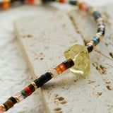 Dreamy Lemon Quartz Beaded Necklace - floysun