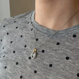 Dual - Tone Halo Circle Pendant Necklace - floysun