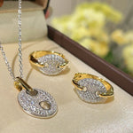 Dual - Tone Sparkling Pig Nose Stud Earrings - floysun