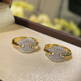 Dual - Tone Sparkling Pig Nose Stud Earrings - floysun