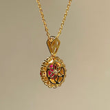 Duchess Series Oval Red Ruby Necklace - floysun