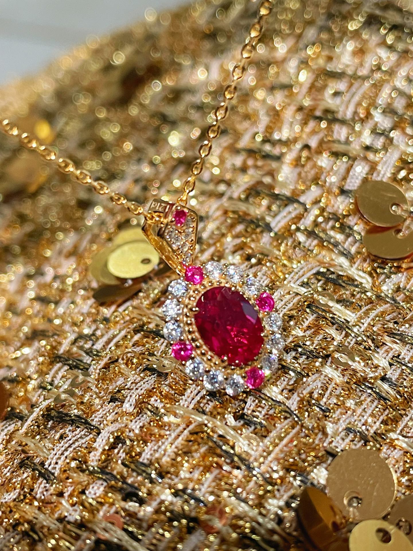 Duchess Series Oval Red Ruby Necklace - floysun