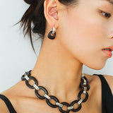 Ebony Harmony Hoop Earrings - floysun