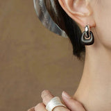 Ebony Harmony Hoop Earrings - floysun