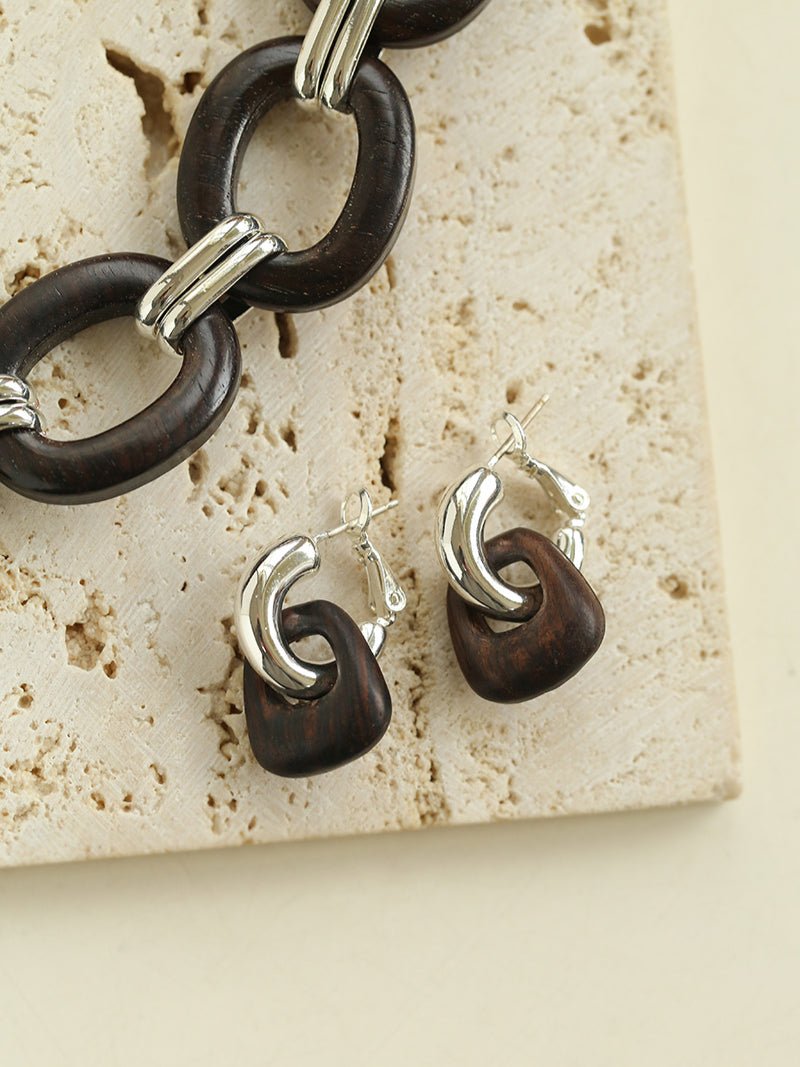 Ebony Harmony Hoop Earrings - floysun