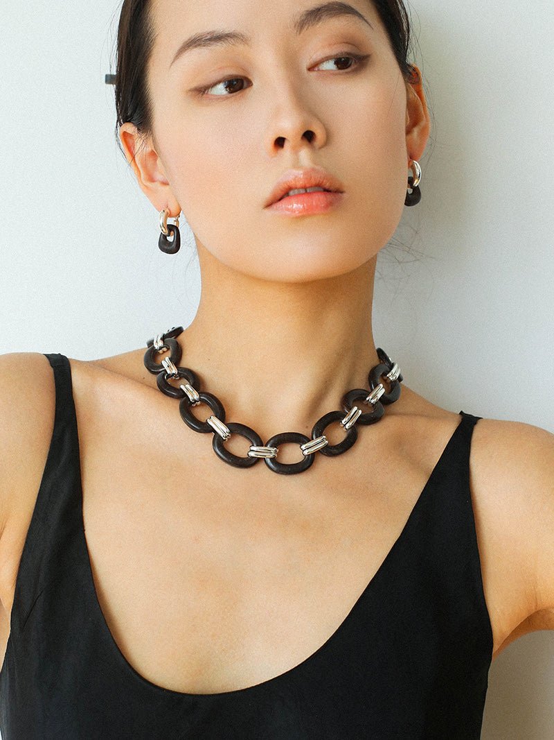 Ebony Harmony Hoop Earrings - floysun