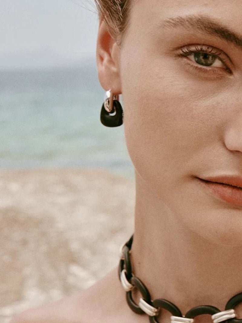 Ebony Harmony Hoop Earrings - floysun
