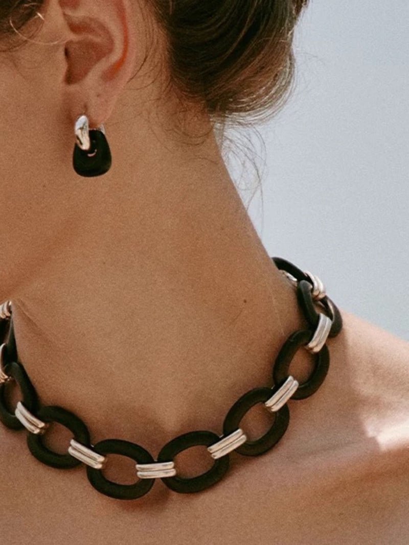 Ebony Harmony Hoop Earrings - floysun