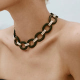 Ebony Wood Elliptic Necklace - floysun