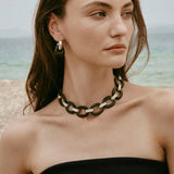 Ebony Wood Elliptic Necklace - floysun