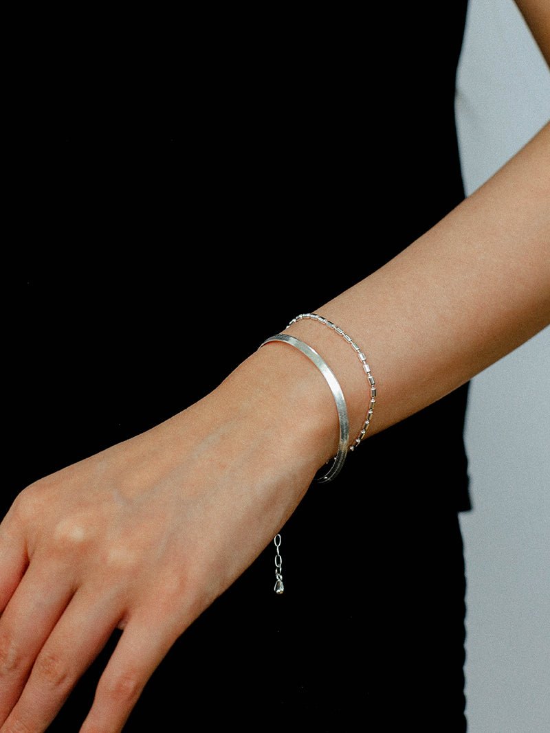 Effortless Layers 925 Silver Double Chain Bracelet - floysun