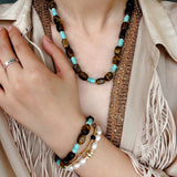 Elegant Natural Pearl Bracelet with Gold & Diamond Accents - floysun