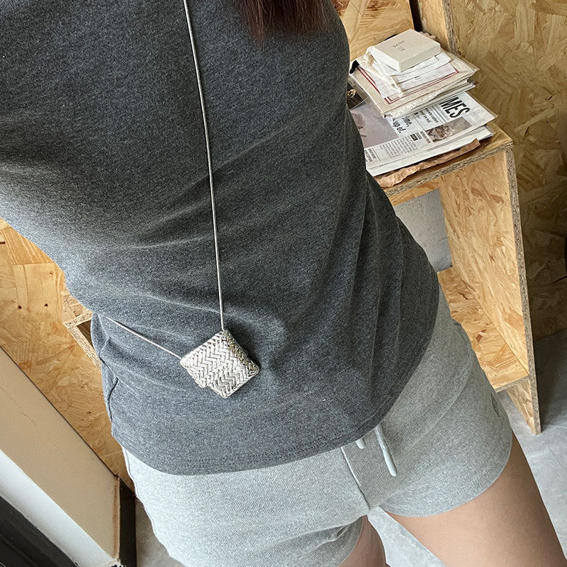 Elegant Water Bottle Vintage Woven Bag Long Necklace - floysun
