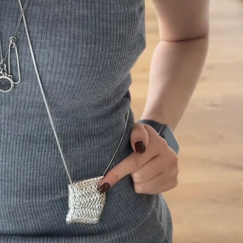 Elegant Water Bottle Vintage Woven Bag Long Necklace - floysun