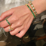 Emerald Dual - Faced Full Diamond Ring - floysun