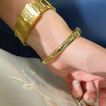 Emerald Ice Sugar Diamond - Cut Wide Bangle - floysun