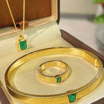 Emerald Perfume Bottle Necklace - floysun