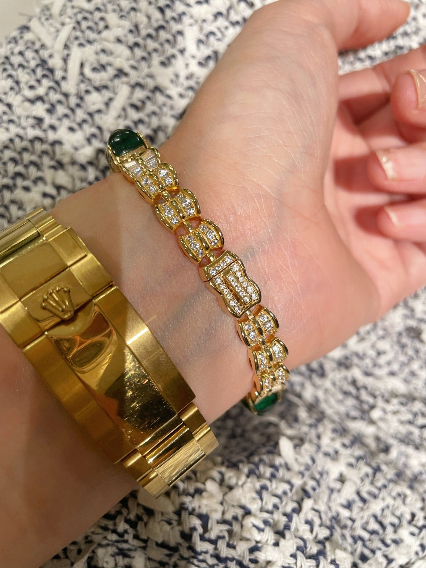 Emerald Sugar - Tower T - Cut Pavé Bracelet - floysun