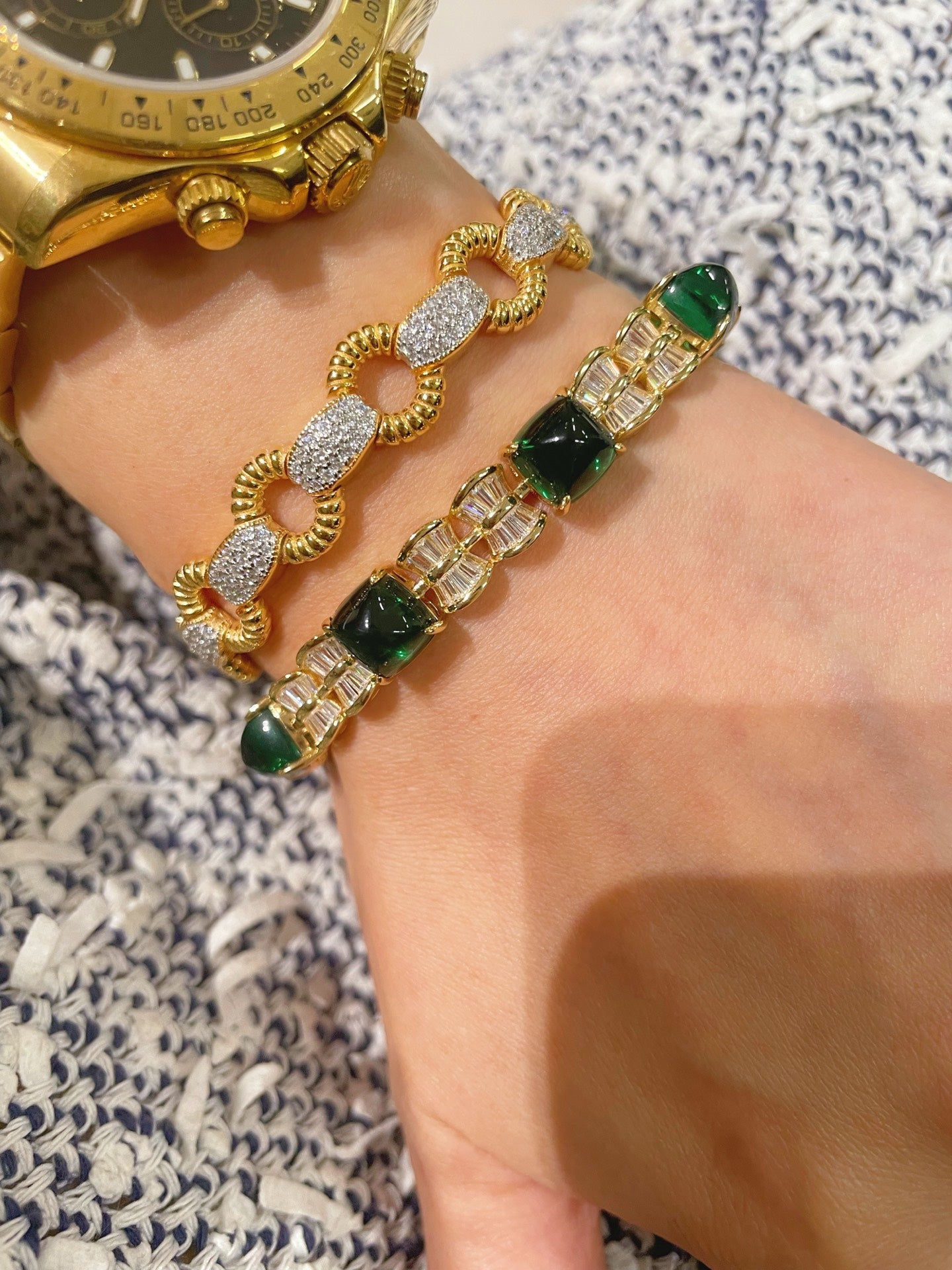 Emerald Sugar - Tower T - Cut Pavé Bracelet - floysun