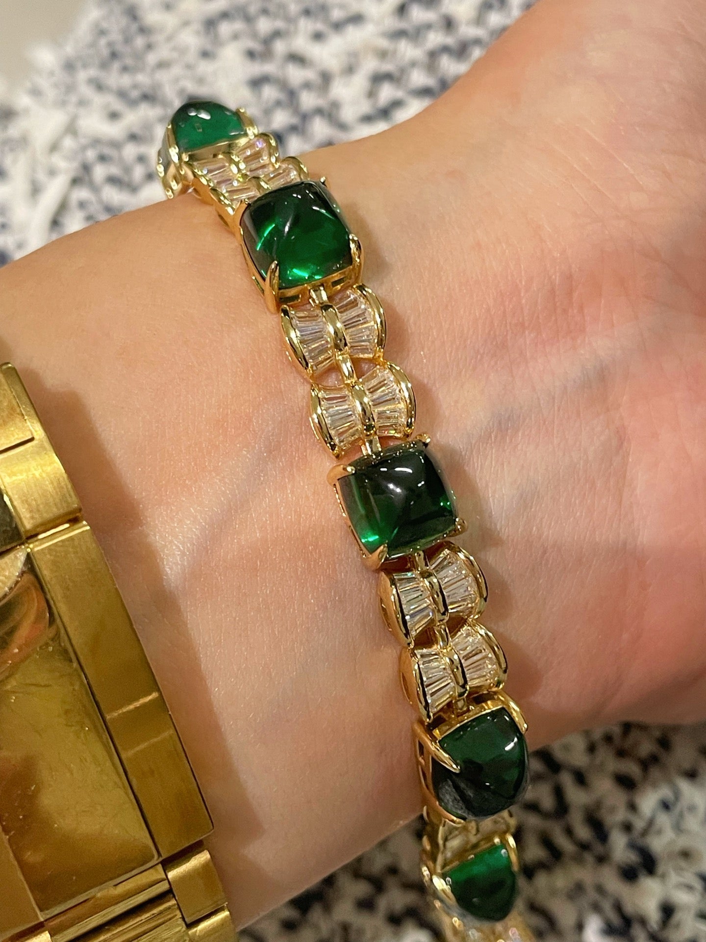 Emerald Sugar - Tower T - Cut Pavé Bracelet - floysun