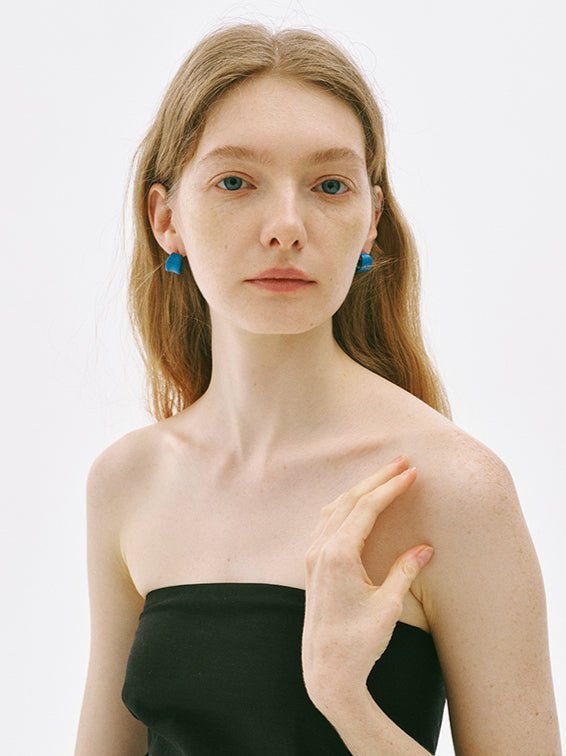 Enamel Candy Color C - Huggie Earrings - floysun