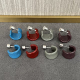 Enamel Candy Color C - Huggie Earrings - floysun