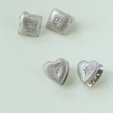 Engraved Brushed Square Filigree Stud Earrings - floysun