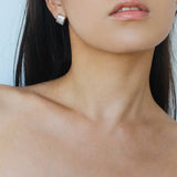 Engraved Brushed Square Filigree Stud Earrings - floysun