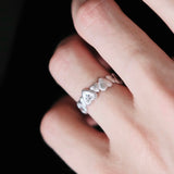 Engraved Heart Cluster Zirconia Ring - floysun