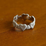 Engraved Heart Cluster Zirconia Ring - floysun