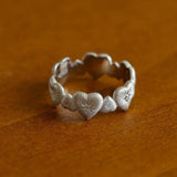 Engraved Heart Cluster Zirconia Ring - floysun