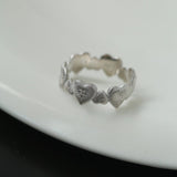 Engraved Heart Cluster Zirconia Ring - floysun