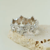 Engraved Lace Edge Ring – Brushed 925 Sterling Silver - floysun