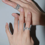 Engraved Lace Edge Ring – Brushed 925 Sterling Silver - floysun