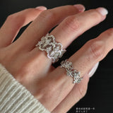 Engraved Lace Edge Ring – Brushed 925 Sterling Silver - floysun