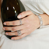 Engraved Lace Edge Ring – Brushed 925 Sterling Silver - floysun